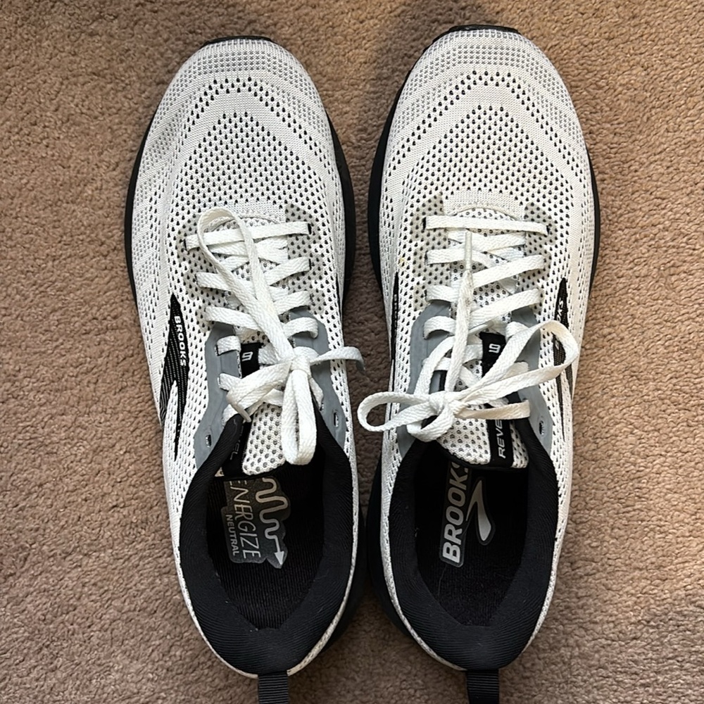 Brooks Revel 6 120386-1B-121 Womens White Black Low Top Running Shoes Size 11.5 - Picture 7 of 8